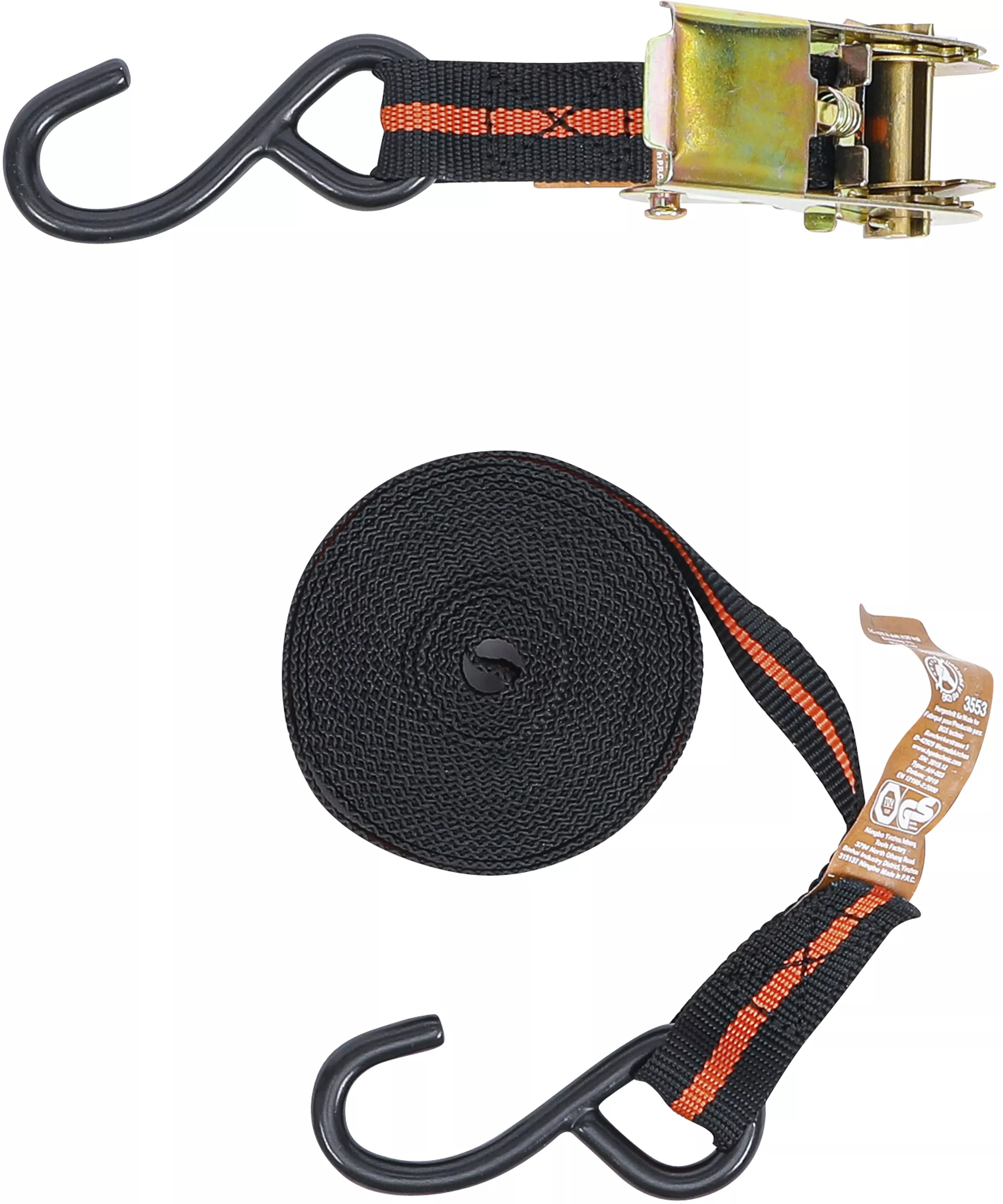 Knarren-Spannband | Spanngurt mit 2 Haken | 5 m x 24 mm Knarren-Spannband | Spanngurt mit 2 Haken | 5 m x 24 mm