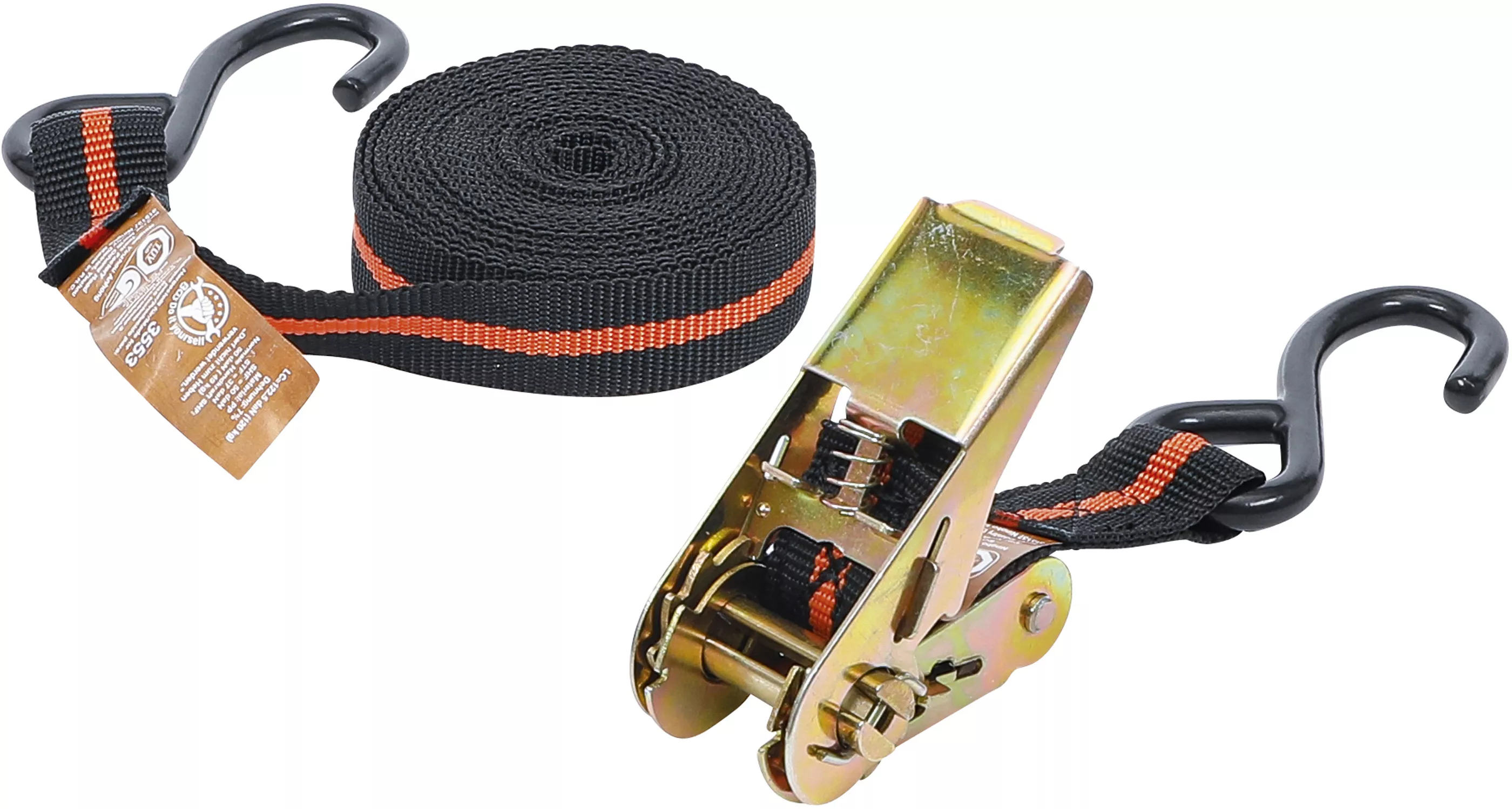 Knarren-Spannband | Spanngurt mit 2 Haken | 5 m x 24 mm Knarren-Spannband | Spanngurt mit 2 Haken | 5 m x 24 mm