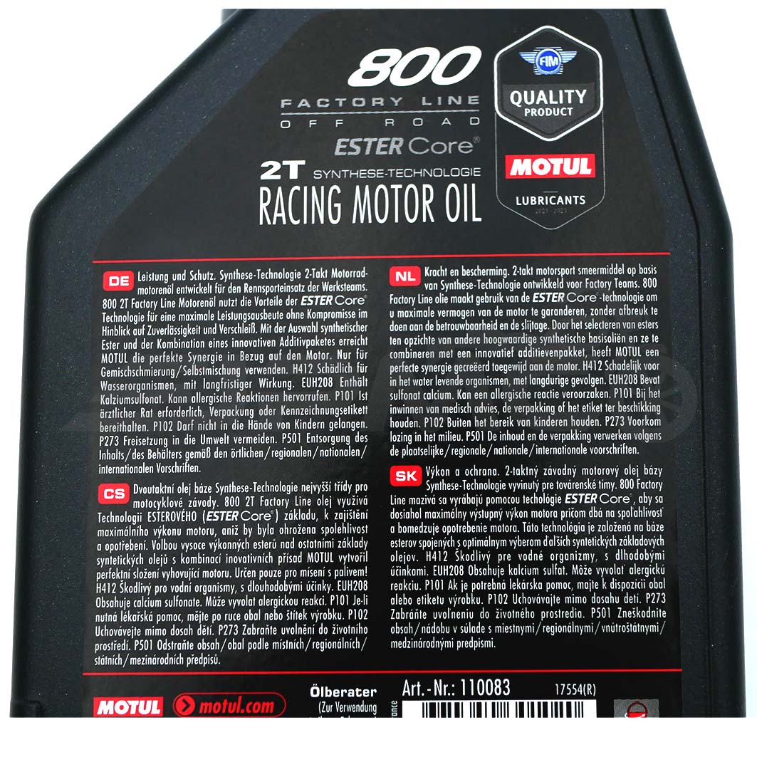 Motul 800 2T Factory Line Off Road – Vollsynthetisches Racing 2-Takt-Motoröl Motul 800 2T Factory Line Off Road – Vollsynthetisches Racing 2-Takt-Motoröl
